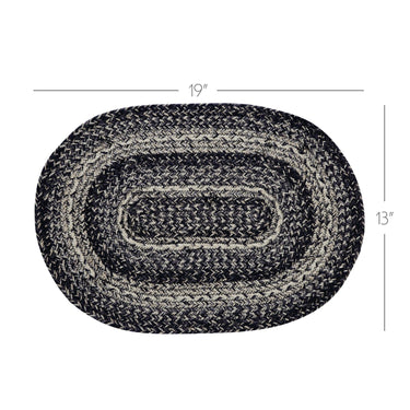 Sawyer Mill Black White Jute Oval Placemat 13x19 - The Fox Decor